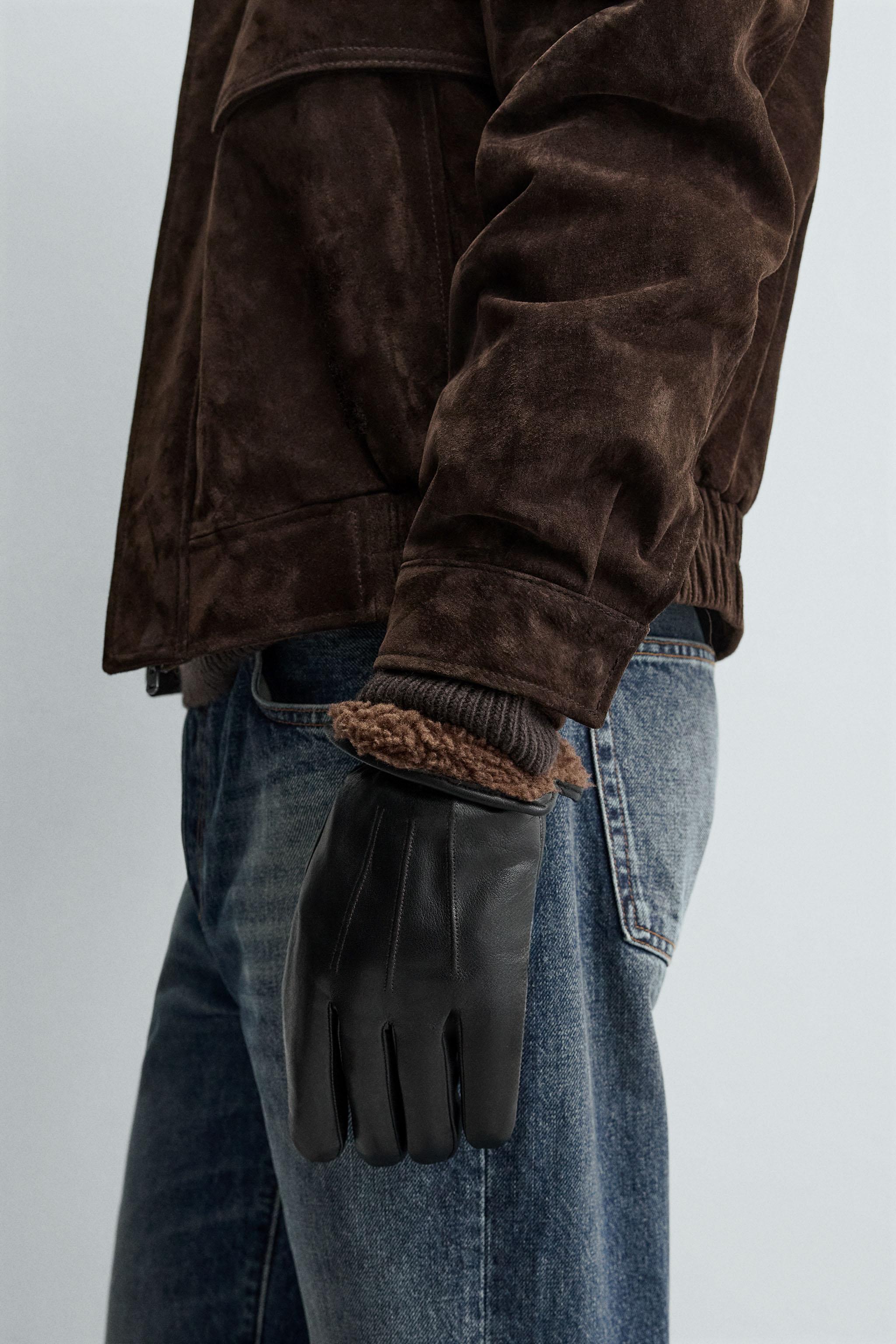 COMBINATION SHEARLING LEATHER GLOVES